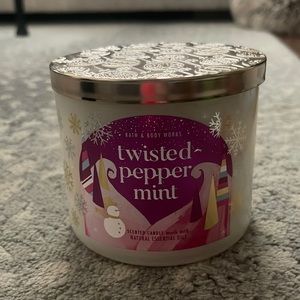 Brand new Bath and Body Works Twisted Peppermint 3 wick candle